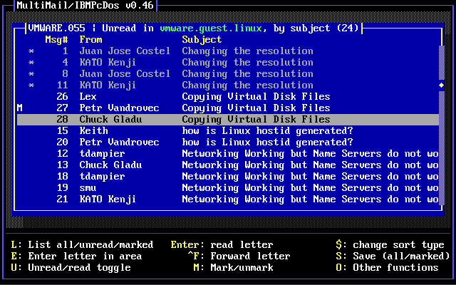 The MultiMail Offline Reader for FidoNet messages